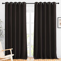 NICETOWN Bedroom Blackout Curtains and Drapes - Energy Smart Thermal Insulated Solid Grommet Blackout Draperies for Living Room (2 Panels, 66 inches x 90 inches, Toffee Brown)