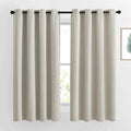 NICETOWN Natural Blackout Curtains 63 inch Long - Grommet Window Treatment Thermal Insulated Solid Room Darkening Sound Dampening Drapes for Living Room, 2 Panels, W52 x L63