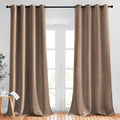 NICETOWN Light Reducing Grommet Curtains - (W52 x L108, Cappuccino, 2 Pieces) Tripe Woven Textured Soft Curtain Panels for Living Room Window Treatment Drapes
