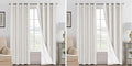 H.VERSAILTEX 100% Blackout Curtains Ivory, Linen Blackout Curtains 96 inch Curtains 2 Panel Set, Elegant Curtain for Bedroom Grommet Drapes Window Curtains Living Room Drapes (Pack of 2)