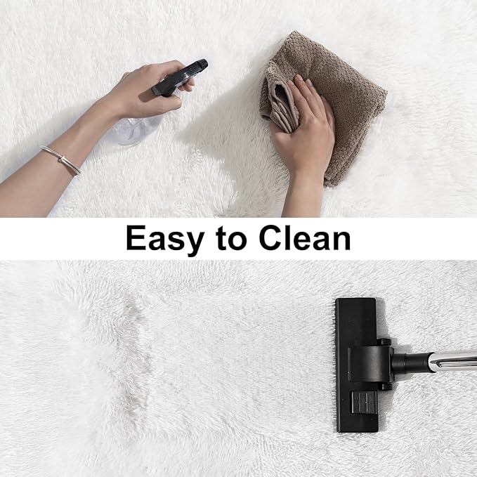 Ultra Soft Runner Rugs for Bedroom Hallways with Upgraded Non-Slip Rubber Backing & Thick Memory Sponge, 2 Packs 2x4 Feet Fluffy Shag Throw Area Rug for Bedside Dorm Cream