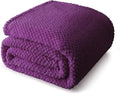 Whale Flotilla Twin Size Fuzzy Fleece Blanket for Bed, 60x80 Inch Fluffy Warm Soft Jacquard Blankets for All Season, Lightweight and Cozy, Purple