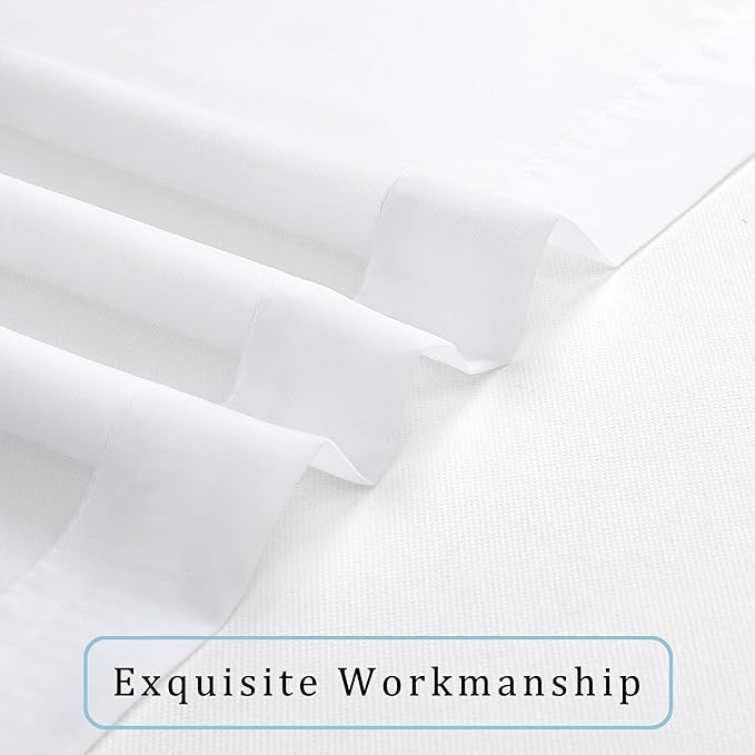 OWENIE Sheer White Curtains 144 inch Extra Long, Elegant and Airy Drapes Translucent Window Treatments for Living Room/Bedroom, White, 2 Panels=84" Wide