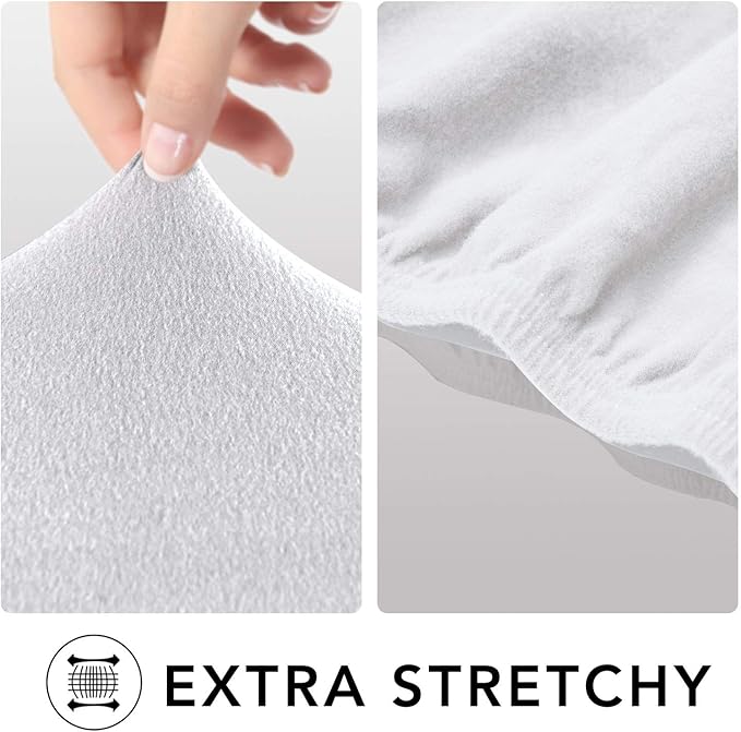 PureFit Super Stretch Chair Sofa Slipcover – Spandex Non Slip Soft Couch Sofa Cover, Washable Furniture Protector with Non Skid Foam and Elastic Bottom for Kids, Pets （Chair, White