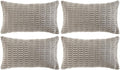 Fancy Homi 4 Packs Grey Decorative Throw Pillow Covers 14x24 Inch for Living Room Couch Bed, Rustic Modern Farmhouse Boho Home Decor, Soft Plush Corduroy Gray Cute Square Accent Cushion Case 35x60 cm