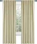 Deconovo Blackout Curtains, Thermal Insulated, W52 x L72 2 Panels, Back Tab, Machine Washable, Room-Darkening Drapes for Bedroom/Living Room Beige