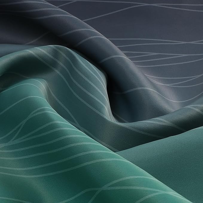 Estelar Textiler Black and Green Ombre Blackout Curtains & Drapes for Living Room, Thermal Insulated Grommet Energy Saving Window Gradient Curtains for Bedroom, 52Wx108L, 2 Panels