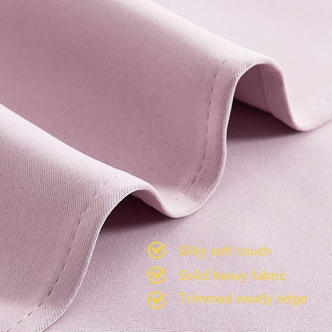 NICETOWN Blackout Curtains & Drapes for Bedroom, Baby Pink, W34 x L40, Set of 2, Triple Weave Grommet Top Thermal Insulated Light Blocking Panels for Bathroom/Living Room