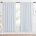 NICETOWN Bedroom Window Curtain Panels - Window Treatment Thermal Insulated Rod Pocket Room Darkening Curtains/Drapes for Patio Door (Greyish White, 2 Panels, 62 in x 72 in (W x L))