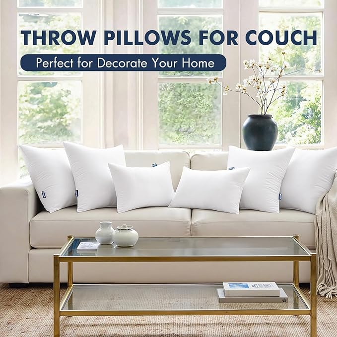 MIULEE Pillows Standard Size Set of 2, Pack of 2 20x26 Inch 100% Virgin Fiber Filling Bed Couch Pillows
