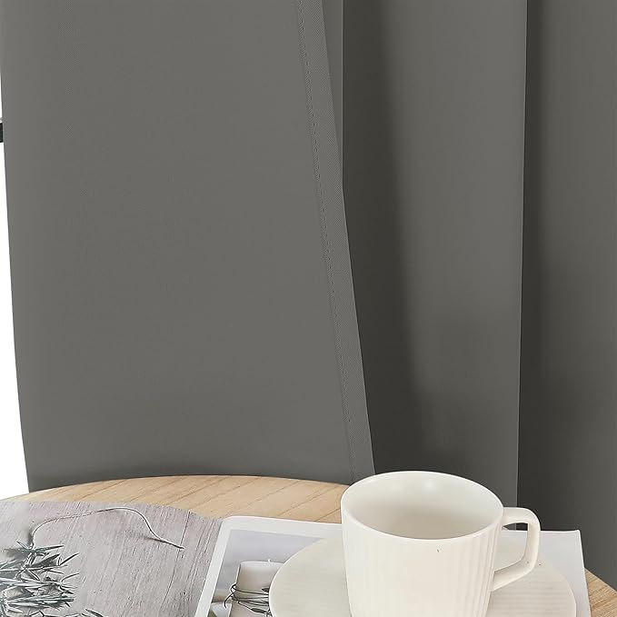 Joydeco Blackout Curtains 108 Inches Long 2 Panels Set, Thermal Insulated Long Curtains& Drapes 2 Burg, Room Darkening Drapes for Bedroom Living Room Window (Light Grey, W37 x L108 Inch)