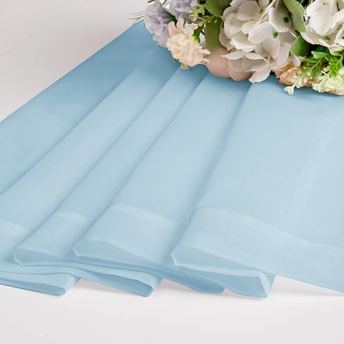 OWENIE Light Blue Sheer Curtains 84 inches Long for Bedroom Living Room 2 Panels Set, Privacy Rod Pocket Light Filtering Voile Sheer Curtains, Airy Farmhouse Curtains, 42Wx84L inch, Sky Blue