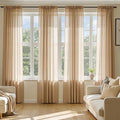 MIULEE Brown Sheer Curtains 96 Inches Long, 4 Panels Set, Rod Pocket Voile Drapes Light Filtering and Semi Transparent, Elegant Window Treatments for Bedroom Living Room,42 x 96 Inches