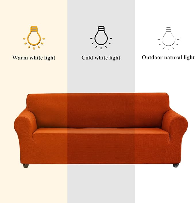 Joccun Stretch Chair Couch Cover,1-Piece Sofa Slipcover Spandex Jacquard Fabric Sofa Covers with Elastic Bottom,Furniture Protector for Dogs,Cats,Kids(Armchair,Pureed Pumpkin)