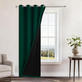 Yakamok 100% Blackout Curtains 84 Inches Long, 2 Thick Layers Heat and Full Light Blocking Soft Thermal Insulated Drapes for Bedroom(52" Wide Each Panel, Green, 1 Panel)