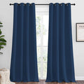 NICETOWN Blackout Curtains Panels for Bedroom, Morrocan Blue 2 Panels, 52 x 92 Inch, 3 Pass Microfiber Noise Reducing Thermal Insulated Solid Ring Top Blackout Window Drapes