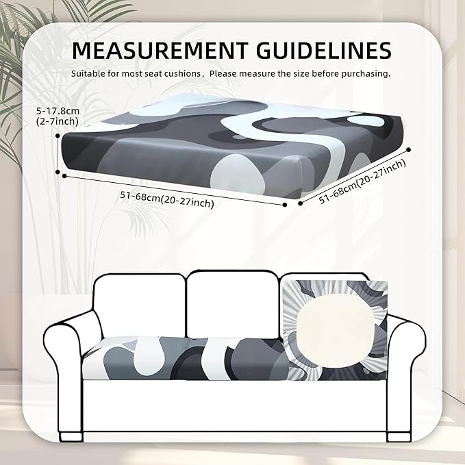 8Pcs Stretch Patio Cushion Covers,Outdoor Couch Covers Replacement,Outdoor Couch & Sofa Slipcovers,for Patio Furniture Cushion Covers,Washable Reusable urniture Protector(Black Camouflage,8PCS)