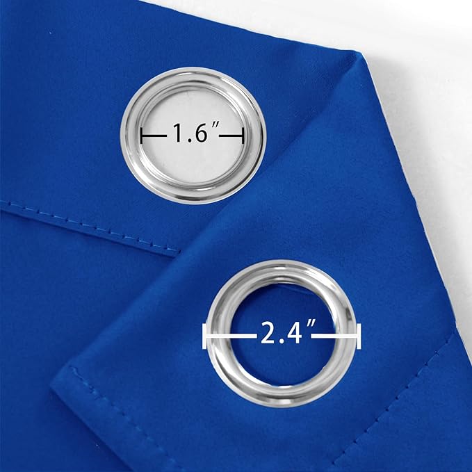 LEMOMO Royal Blue Thermal Blackout Curtains/52 x 54 Inch/Set of 2 Panels Room Darkening Curtains for Bedroom