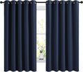 NICETOWN Blackout Curtains Panels for Bedroom, 2 Panels, 66 x 60 Inch, Navy, 3 Pass Microfiber Noise Reducing Thermal Insulated Solid Ring Top Blackout Window Drapes