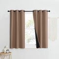 NICETOWN 100% Blackout Curtains Thermal, Noise Reduction and Privacy Curtains for Patio Door, Black Lined Blackout Drapes with Grommet Top, Cappuccino, 1 Pair, W37 x L40