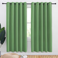NICETOWN Bedroom Curtains Blackout Drapery Panels, 2 Panels, 70 x 72 inches, Forest Green, Three Pass Microfiber Thermal Insulated Solid Ring Top Blackout Window Curtains/Drapes