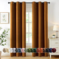 MIULEE Gold Brown Blackout Curtains for Bedroom Living Room 84 Inches Long 2 Panels, Thermal Insulated Room Darkening Drapes Solid Grommet Noise Reduction Light Blocking Window Treatments 40x84 inch