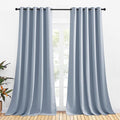 NICETOWN Blackout Curtain Panels for Bedroom, 2 Panels, W70 x L95-inch, Vintage Blue, Thermal Insulated Grommet Top Blackout Draperies and Drapes for Basement