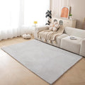 ThreadGlobe Fluffy Faux Rabbit Fur Rug 6'x9', Cloud-Soft Rugs for Living Room, Bedroom & Nursery, Non-Slip No-Shed Area Rug, Machine Washable Rug, Grey, 6x9 Ft