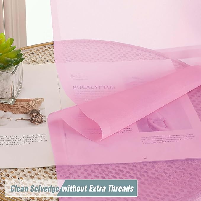 Light Pink Sheer Curtains for Window 72 inches Long 2 Panels Set, Soft Airy Modern Light Filtering Sheer Curtains for Living Room Bedroom, Dual Rod Pocket Solid Window Drapes, 2x42Wx72L inches