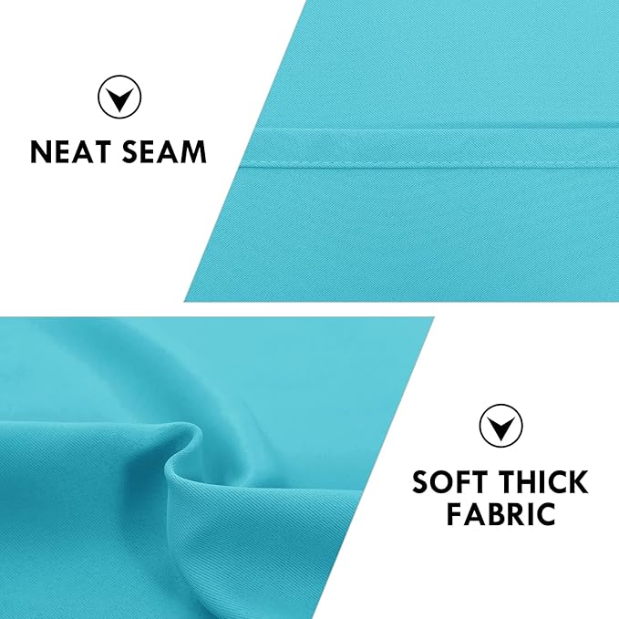 DWCN Turquoise Blackout Curtains for Bedroom – Rod Pocket Thermal Insulated Energy Saving Drapes for Living Room and Bedroom, W 38 x L 54 Inch, 2 Panels