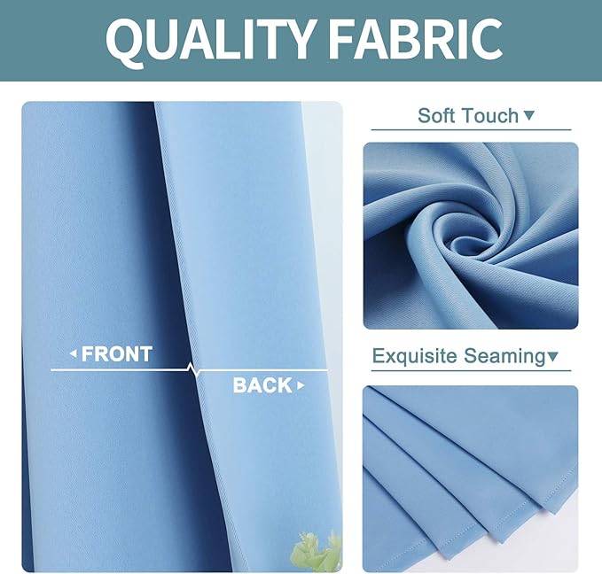 ChrisDowa Grommet Room Darkening Curtains for Bedroom and Living Room - 2 Panels Set Thermal Insulated Blackout Curtains (Sky Blue, 52W x 54L)