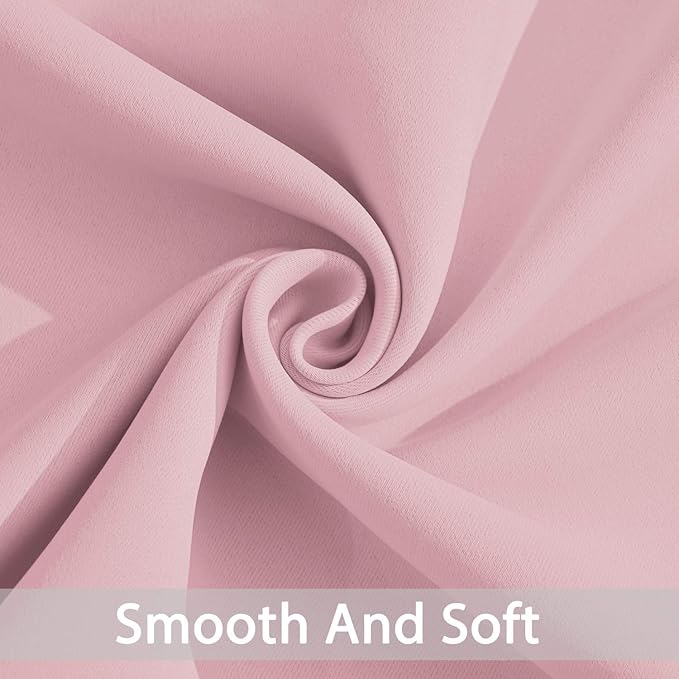 Yakamok Blackout Curtains Room Darkening Thermal Insulated Window Panels,Solid Grommet Top Drapes for Bedroom(52x63 Inch, Pink, 2 Panels)