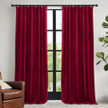 RYB HOME Red Velvet Curtains 84 inches- Room Darkening Curtains Heavy Duty Christmas Backdrops Window Drapes for Living Room Stage Party Decor, Width 52 x Length 96 inch, Red, 2 Panels