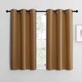 NICETOWN Sleek Blackout Curtains 40 inches Length for Small Windows, Noise Reducing and Block Draft Panels for Door Doorway Laundry Office Luxury Decor Theme (2 Panels, Gold Brown, W42 x L40 -Inch)