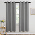 NICETOWN Blackout 72 inch Curtains for Kids Room, Grommet Room Darkening Thermal Insulated Solid Window Treatments Sound Reducing for Bedroom, 2 Panels, W37 x L72, Silver Grey