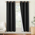 NICETOWN Vintage Open Linen Weave Flax Thermal Curtains, 100% Blackout Curtains 72" Long for Dining Room, Soundproof Window Treatment Drapes for Hall Room, Black, 42" Wide Per Panel, Set of 2