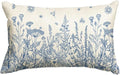 AVOIN colorlife Wildflowers Spring Summer Blue Throw Pillow Cover, 12 x 20 Inch Floral Cushion Case Decoration for Home Sofa Couch