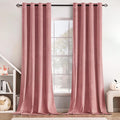 MIULEE Blush Pink Velvet Curtains Thermal Insulated Soundproof Room Darkening Blackout Curtains/Grommet Black Out Window Drapes for Home Theatre/Girls Room/Wedding Decor 52 x 108 Inches Set of 2