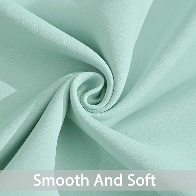 Yakamok Aqua Blackout Curtains, Thermal Insulated Light Blocking Blackout Drapes for Living Room(52Wx45L,2 Panels)