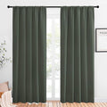 NICETOWN Bedroom Curtains Blackout Draperies - All Season Thermal Insulated Solid Rod Pocket Top Blackout Curtains/Drapes for Kid's Room (Dark Mallard, 1 Pair, 52 x 84 Inch)