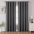 CUCRAF Light Grey Blackout Curtains 96 inch Length 2 Panels Set, Rod Pocket Room Darkening Drapes for Bedroom Living Room, Insulated Thermal Light Blocking Window Curtain (W52 x L96 Inch)