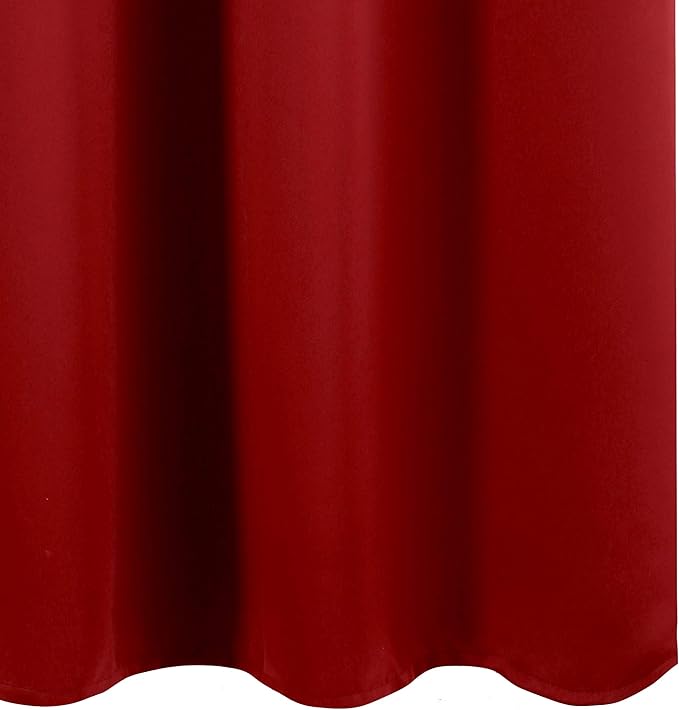 LEMOMO Red Bedroom Blackout Curtains/38 x 63 Inch Long/Set of 2 Curtain Panels/Thermal Insulated Room Darkening Curtains for Bedroom