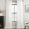 White Curtains 102 inches Long 2 Panels Back Tab Light Filtering Cotton Textured Curtain Modern Farmhouse Coastal Decor Off White Linen Drapes 102 inch Length for Patio Sliding Door Office 42x102