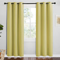 NICETOWN Paler Yellow Room Darkening Curtains for Kitchen, Set of 2, 42 inches Wide by 78 inches Long, Window Treatment Thermal Insulated Solid Grommet Room Darkening Curtains/Drapes for Bedroom
