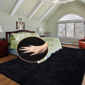 ORINOVA Black Shag Rugs 8x10 Area Rugs for Living Room Faux Rabbit Fur Machine Washable Area Rugs for Bedroom Nursery Decor Fluffy Rug