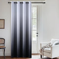 SimpleHome Ombre Room Darkening Curtains for Boys Bedroom, Gradient Grey White to Black Light Blocking Thermal Insulated Grommet Window Curtain for Living Room,1 Panel, 52x84 inches