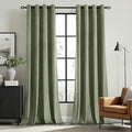 MIULEE Velvet Curtains Sage Green Elegant Grommet Curtains Thermal Insulated Soundproof Room Darkening Curtains/Drapes for Classical Living Room Bedroom Decor 52 x 72 Inch Set of 2