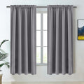 DWCN Blackout Curtains for Bedroom - Thermal Insulated Privacy Energy Saving Rod Pocket Drapes for Living Room, W 38 x L 63 Inch, Grey, Set of 2