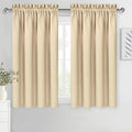 DWCN Beige Blackout Curtains for Bedroom – Rod Pocket Thermal Insulated Energy Saving Drapes for Living Room and Bedroom, W 38 x L 54 Inch, 2 Panels