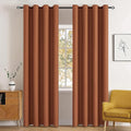 MIULEE Blackout Curtains for Bedroom Living Room Thermal Insulated Room Darkening Grommet Top Solid Light Blocking Drapery Set of 2 Window Panels 52 x 72 Inches Terracotta